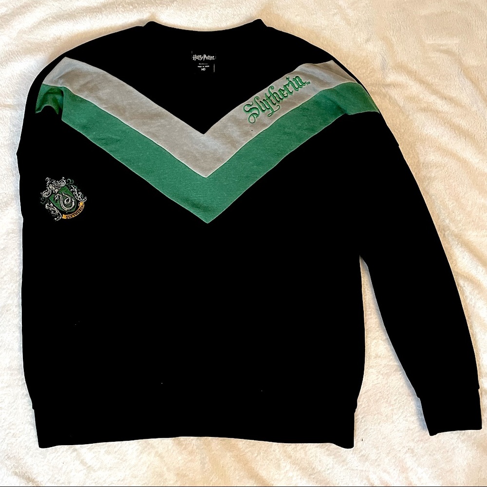 Harry Potter Slytherin House Crew Neck Front Pocket Sweater Sz M New